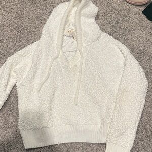 Cozy White Hooded Sweater